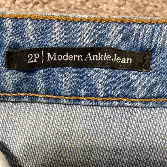 Talbots Modern Ankle Jean Navy and White Side Ribbon Trim 2P - Picture 10 of 16